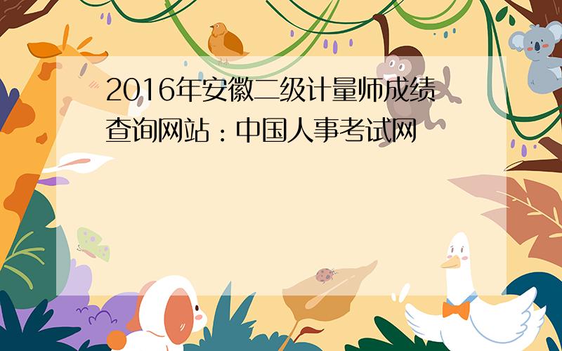 2016年安徽二级计量师成绩查询网站：中国人事考试网