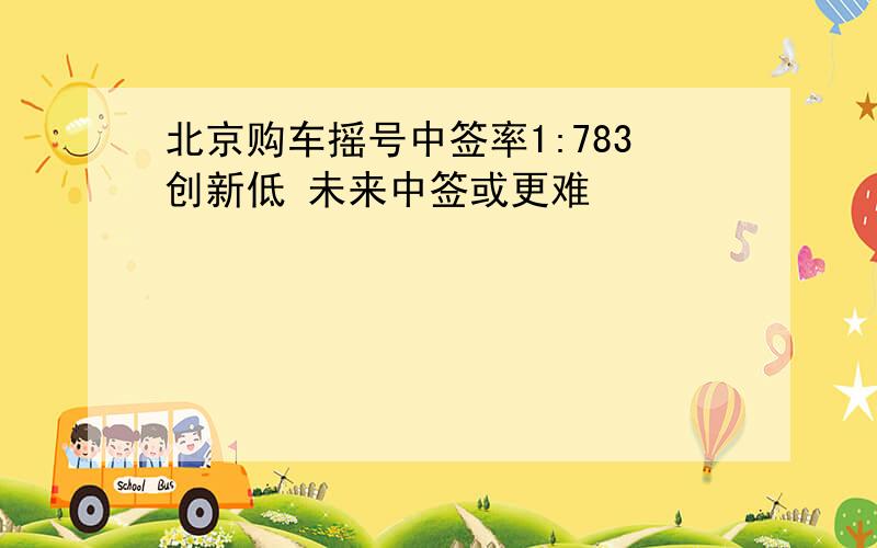 北京购车摇号中签率1:783创新低 未来中签或更难