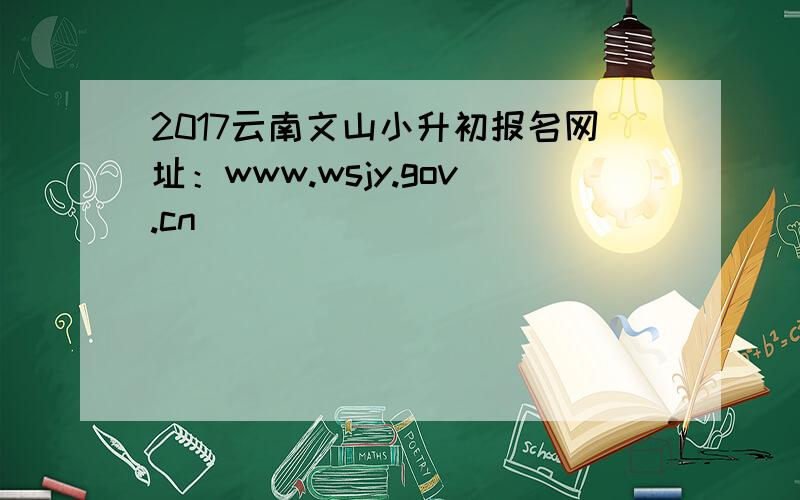 2017云南文山小升初报名网址：www.wsjy.gov.cn