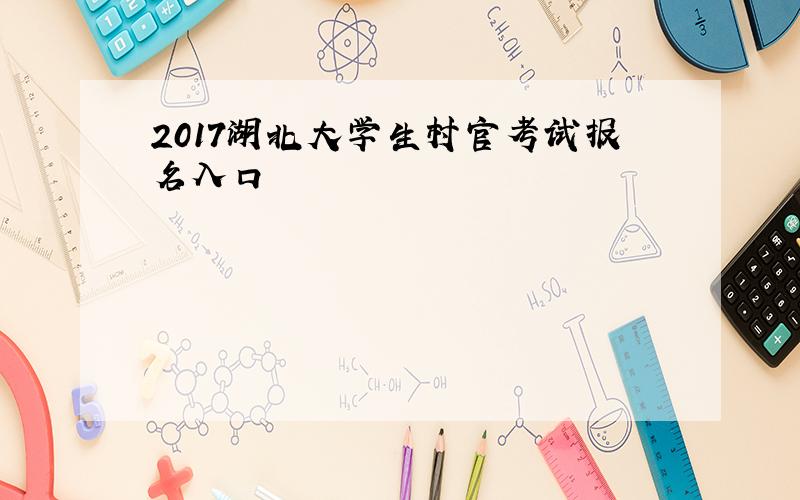 2017湖北大学生村官考试报名入口