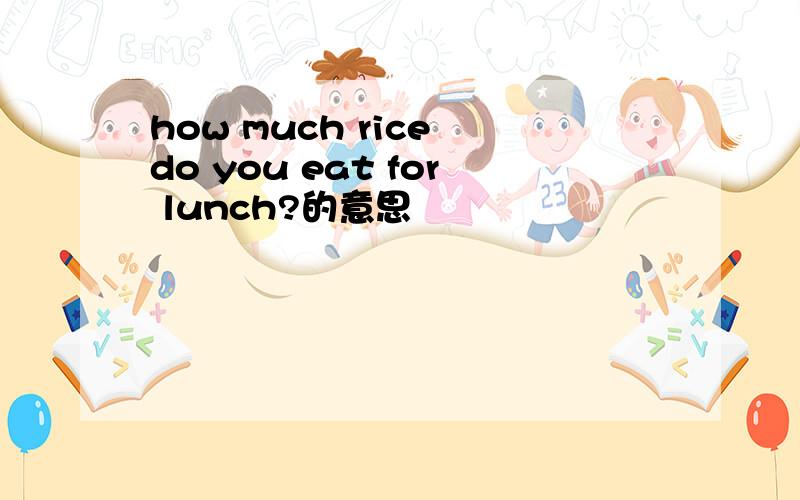 how much rice do you eat for lunch?的意思