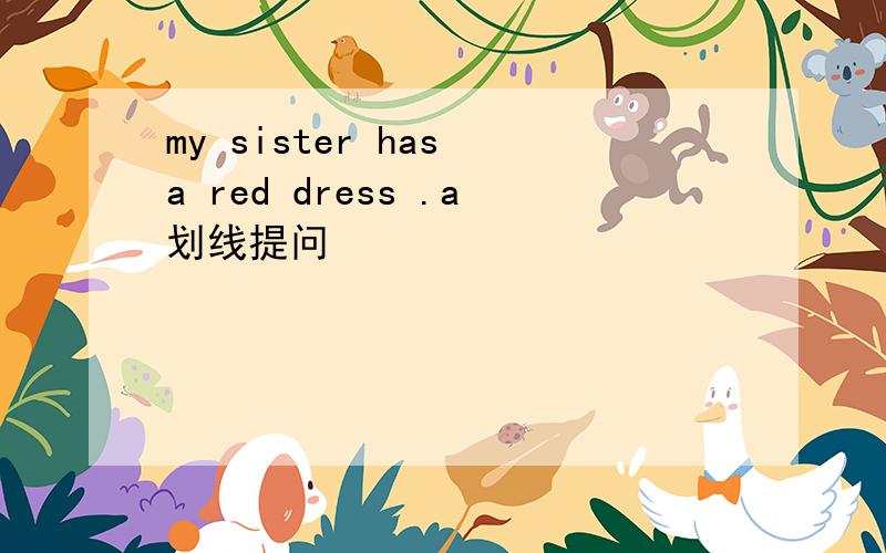 my sister has a red dress .a划线提问