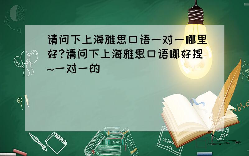 请问下上海雅思口语一对一哪里好?请问下上海雅思口语哪好捏~一对一的