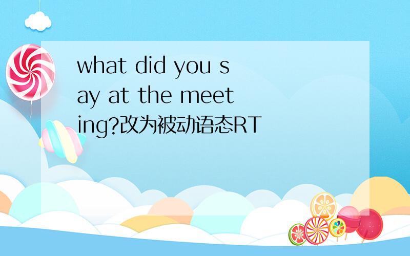 what did you say at the meeting?改为被动语态RT