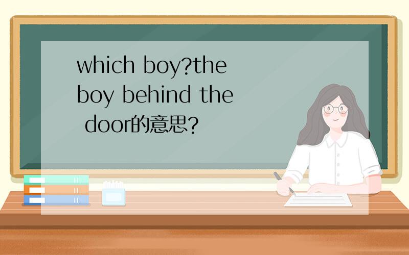 which boy?the boy behind the door的意思?