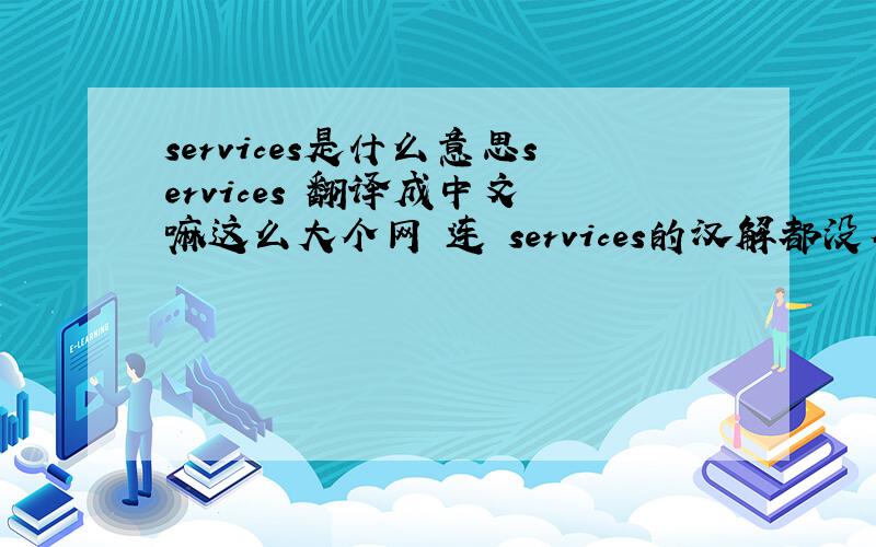 services是什么意思services 翻译成中文 嘛这么大个网 连 services的汉解都没有`