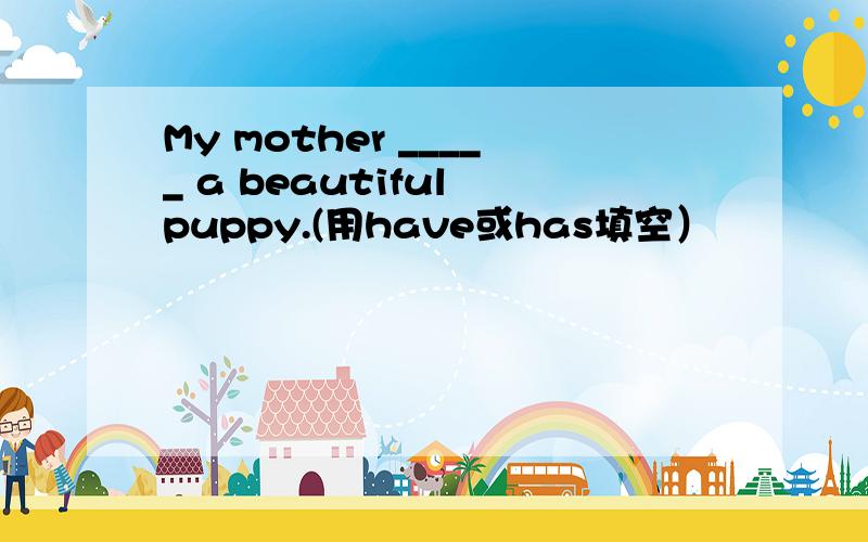 My mother _____ a beautiful puppy.(用have或has填空）
