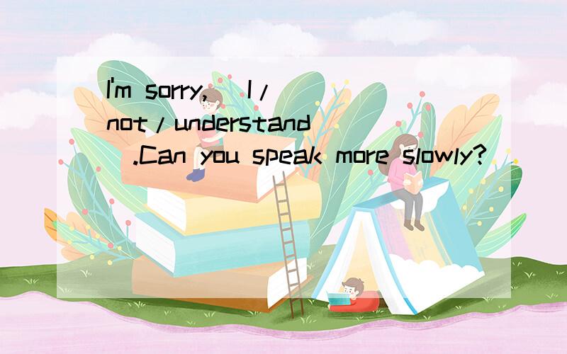 I'm sorry, (I/not/understand).Can you speak more slowly?