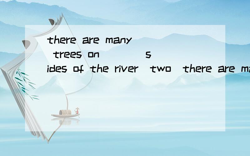 there are many trees on____sides of the river(two)there are many trees on____sides of the river括号里有个提醒是two,横线上该怎么填啊