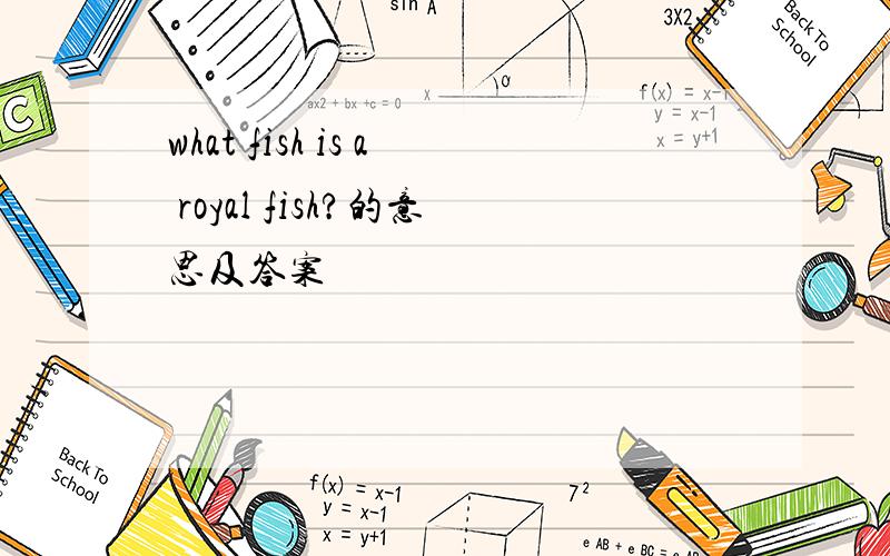 what fish is a royal fish?的意思及答案