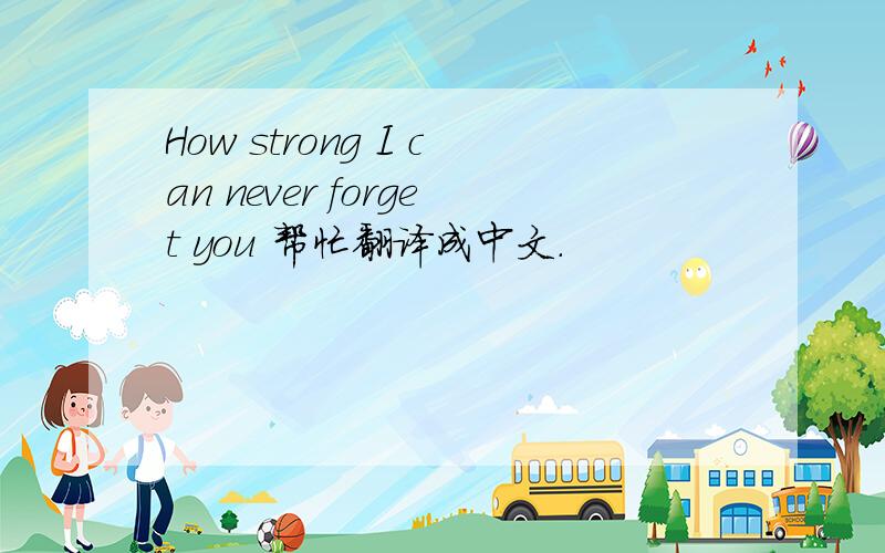 How strong I can never forget you 帮忙翻译成中文.