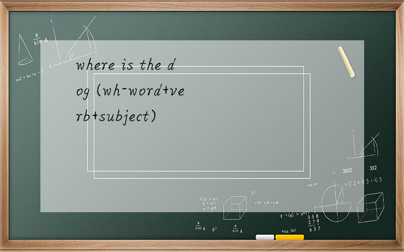 where is the dog (wh-word+verb+subject)
