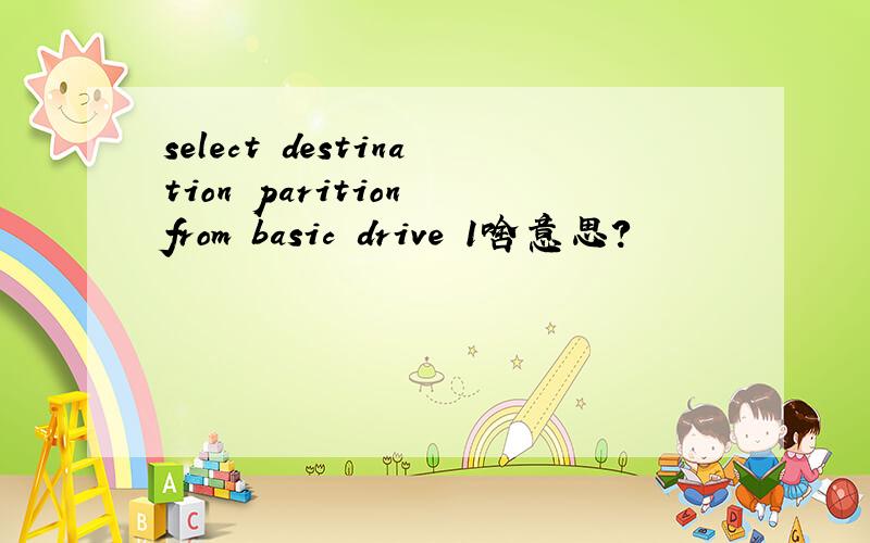 select destination parition from basic drive 1啥意思?