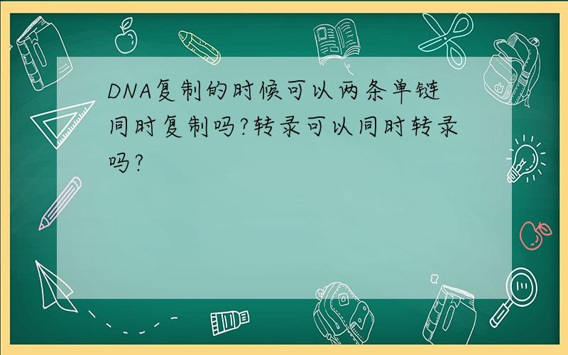 DNA复制的时候可以两条单链同时复制吗?转录可以同时转录吗?