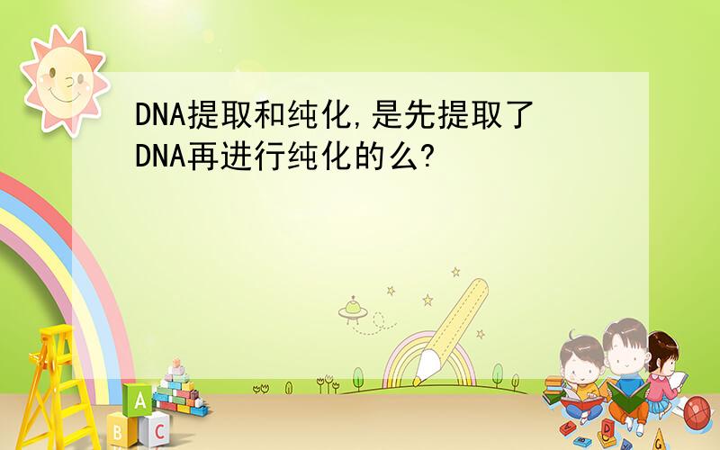 DNA提取和纯化,是先提取了DNA再进行纯化的么?
