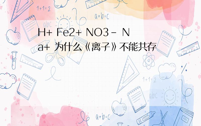 H+ Fe2+ NO3- Na+ 为什么《离子》不能共存