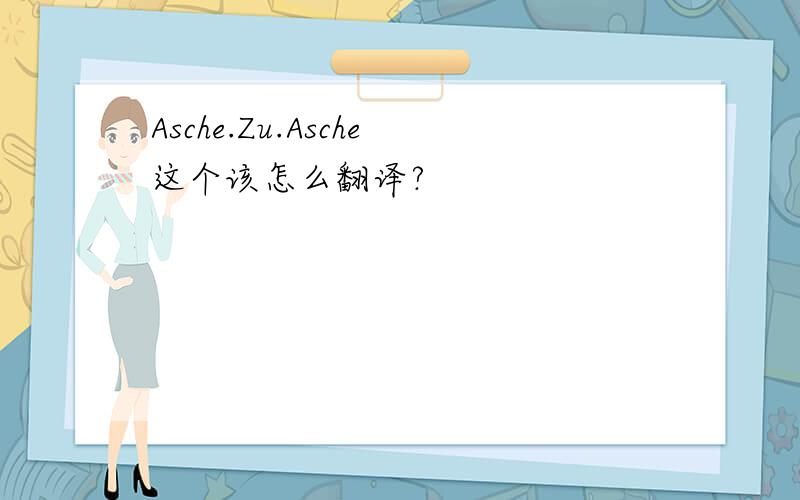 Asche.Zu.Asche这个该怎么翻译?