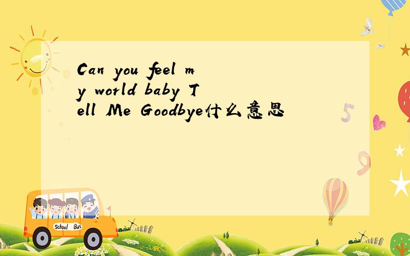 Can you feel my world baby Tell Me Goodbye什么意思