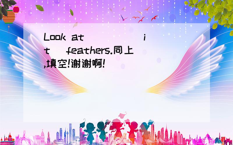 Look at ____(it) feathers.同上,填空!谢谢啊!