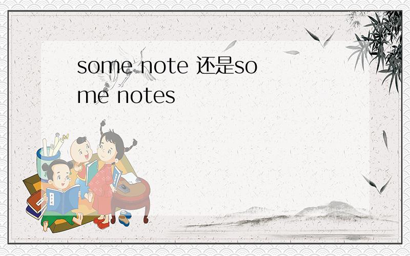 some note 还是some notes