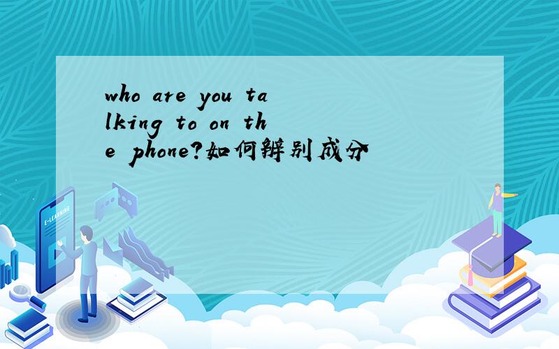 who are you talking to on the phone?如何辨别成分