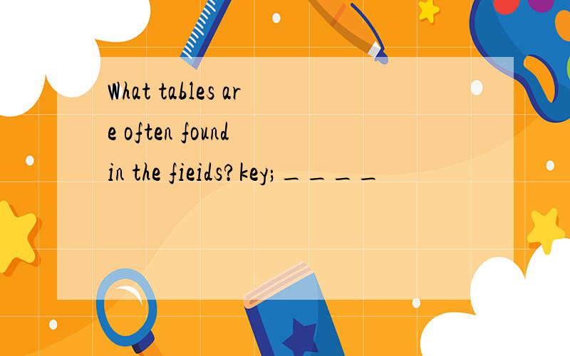 What tables are often found in the fieids?key;____