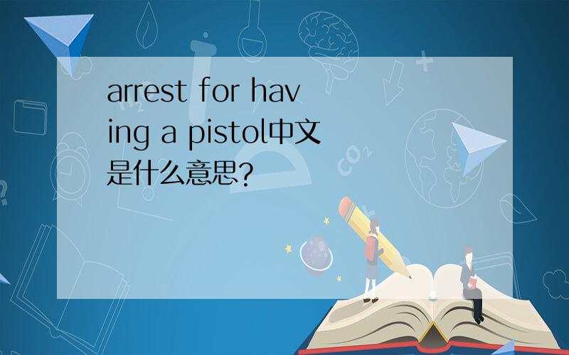 arrest for having a pistol中文是什么意思?