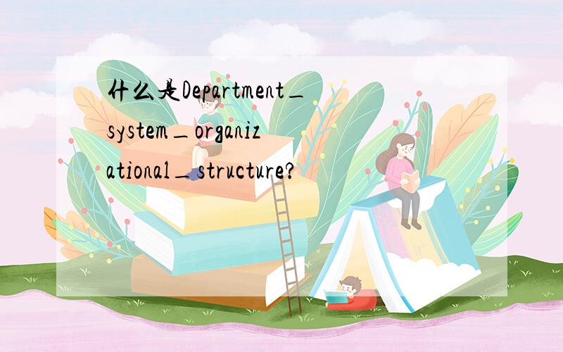 什么是Department_system_organizational_structure?