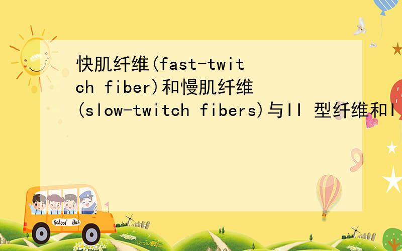 快肌纤维(fast-twitch fiber)和慢肌纤维(slow-twitch fibers)与II 型纤维和I 型纤维之间有没有对应的关系?好像是两种分类方式.能不能等同起来?对这方面的知识不了解,