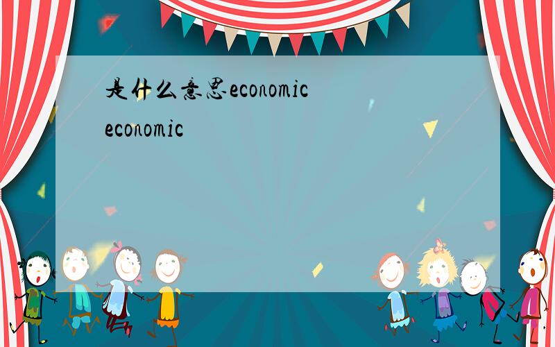 是什么意思economic economic