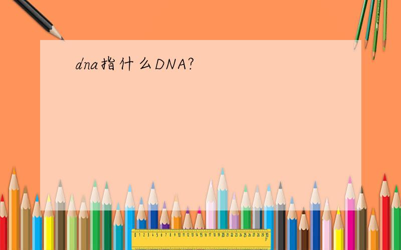 dna指什么DNA?