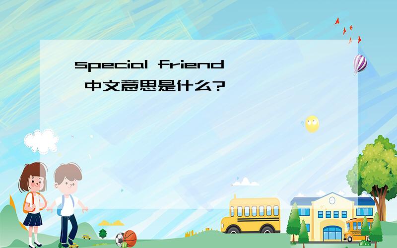special friend 中文意思是什么?