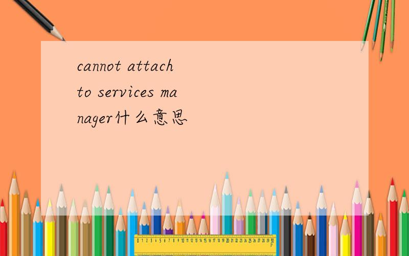 cannot attach to services manager什么意思