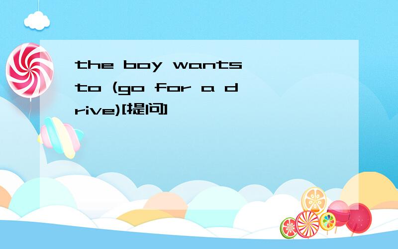 the boy wants to (go for a drive)[提问]
