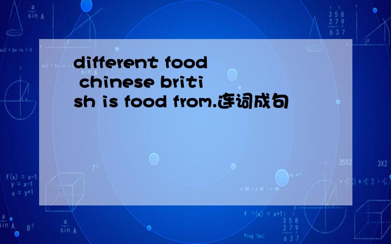 different food chinese british is food from.连词成句