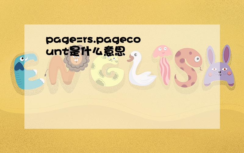 page=rs.pagecount是什么意思