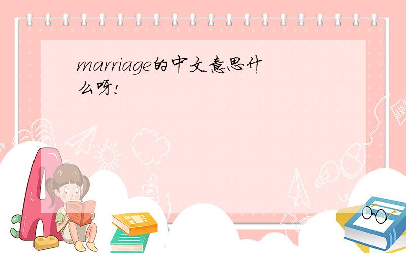 marriage的中文意思什么呀!