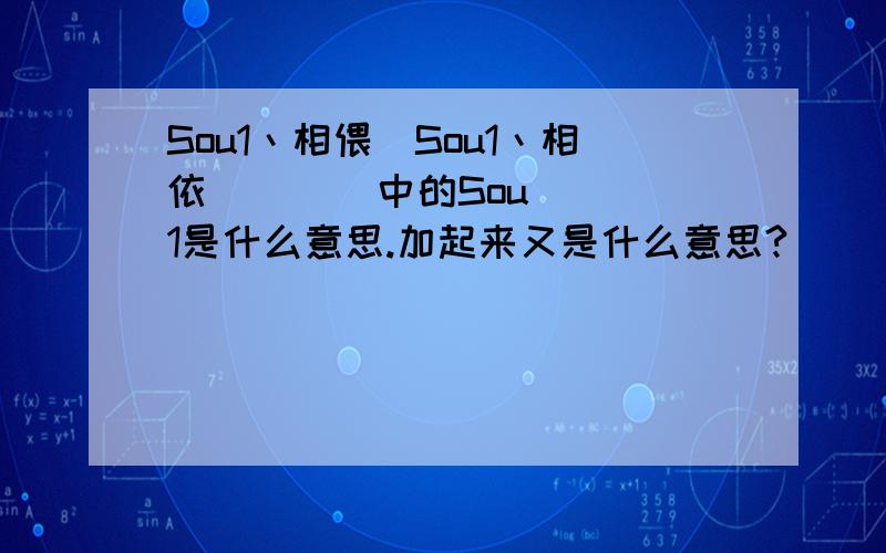 Sou1丶相偎|Sou1丶相依        中的Sou1是什么意思.加起来又是什么意思?