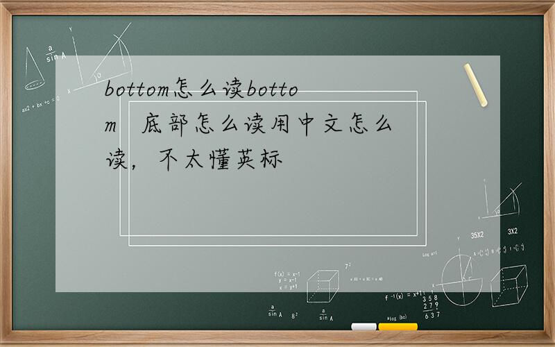 bottom怎么读bottom   底部怎么读用中文怎么读，不太懂英标