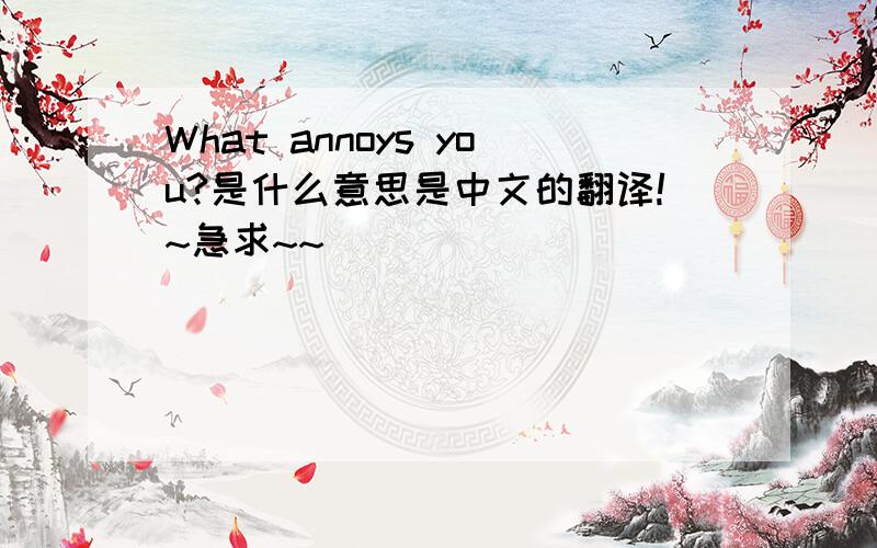What annoys you?是什么意思是中文的翻译!~急求~~