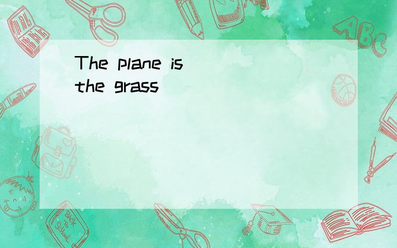 The plane is__the grass