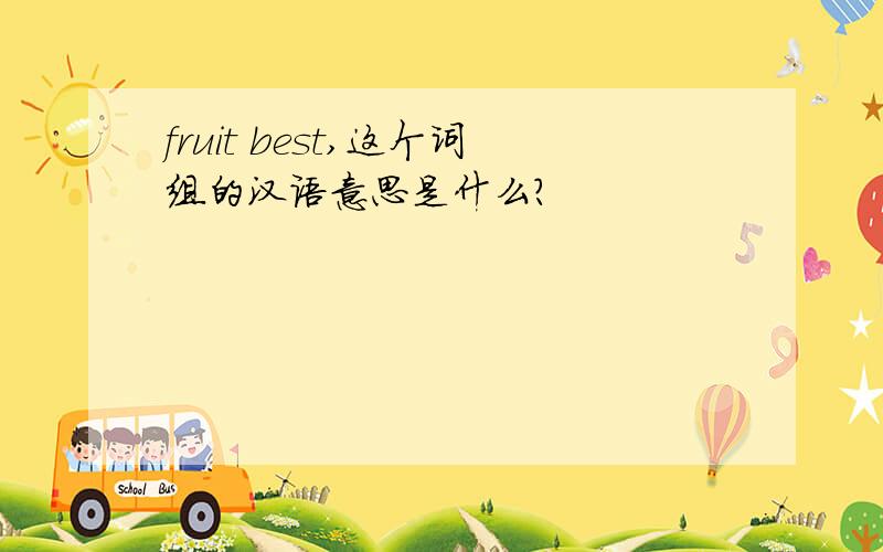 fruit best,这个词组的汉语意思是什么?