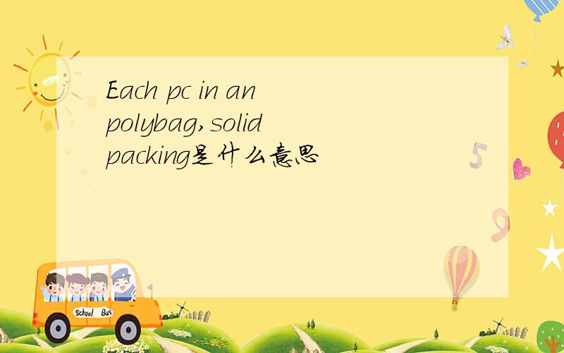 Each pc in an polybag,solid packing是什么意思