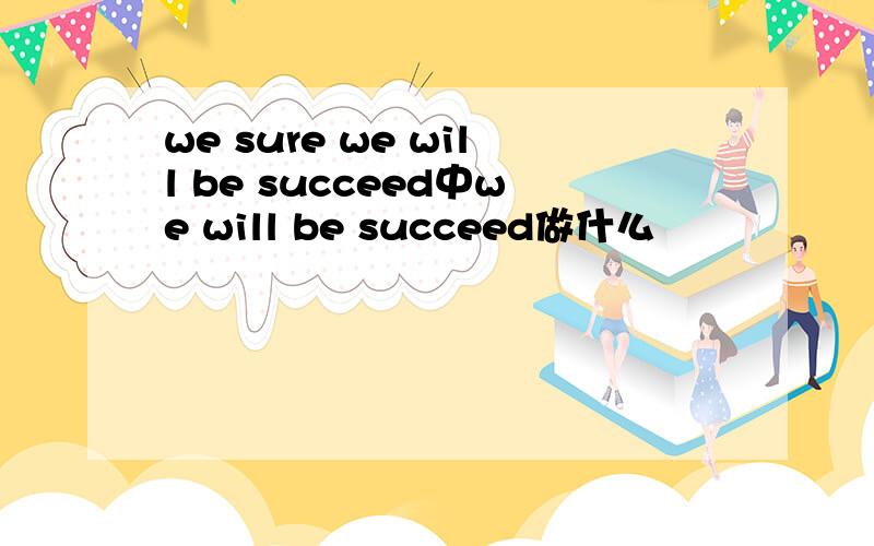 we sure we will be succeed中we will be succeed做什么