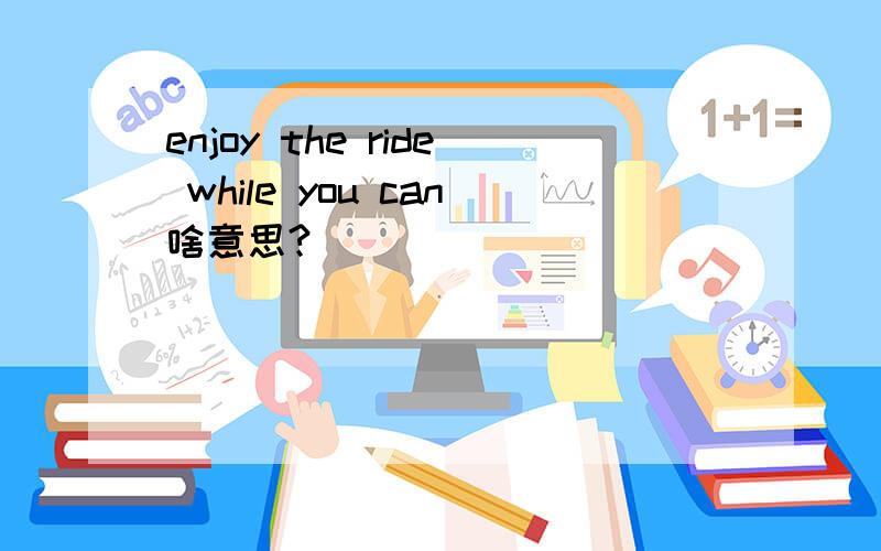 enjoy the ride while you can啥意思?