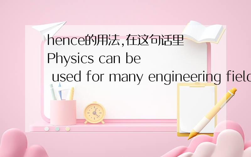 hence的用法,在这句话里Physics can be used for many engineering fields,hence I/my wish to get a further understanding of physics.这里hence后面,I和my哪个好?