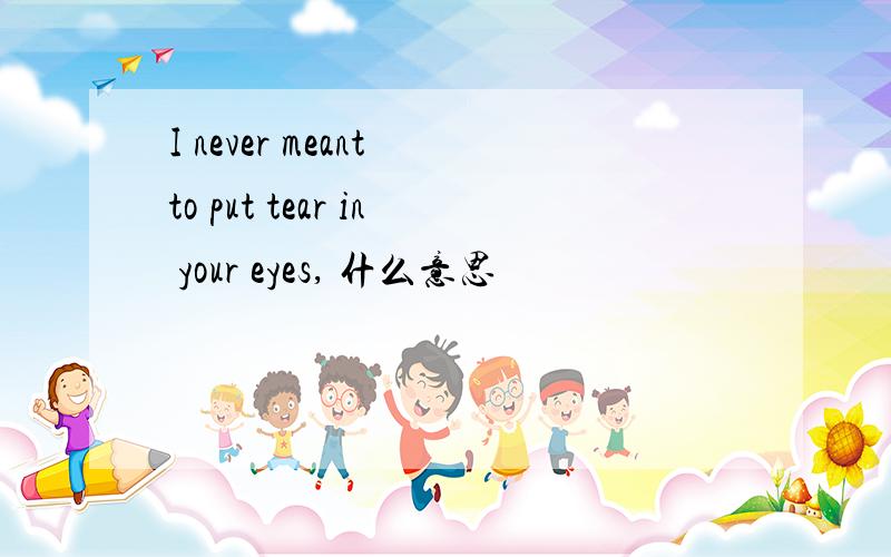 I never meant to put tear in your eyes, 什么意思
