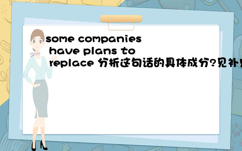 some companies have plans to replace 分析这句话的具体成分?见补充some companies have plans to replace their human workers with robots over the next few years?分析这句话的具体成分?还有都什么词性可以做谓语?