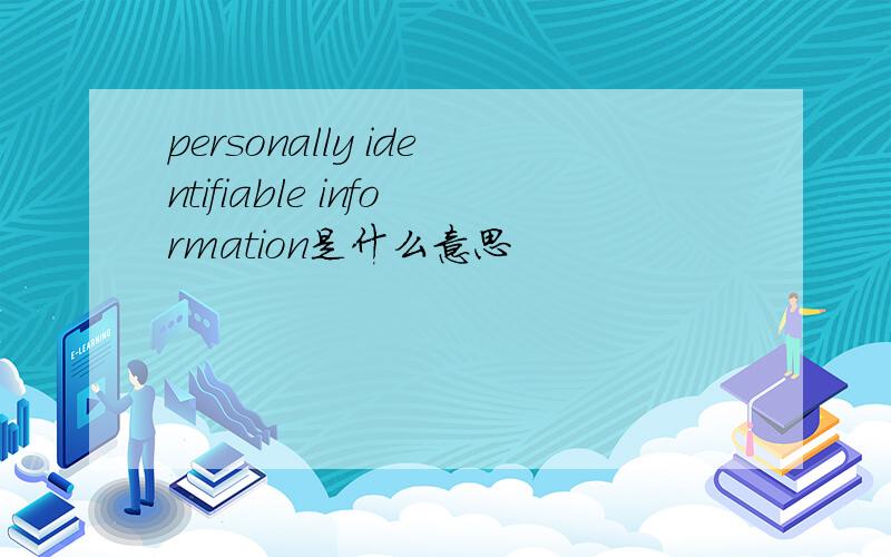 personally identifiable information是什么意思