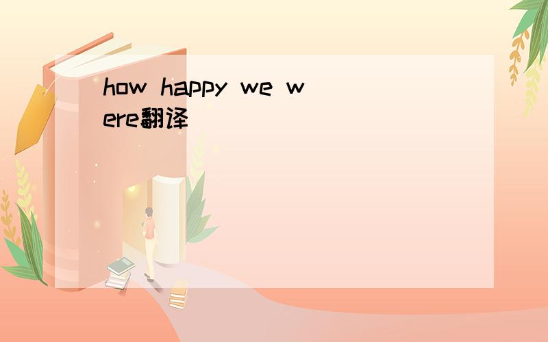 how happy we were翻译